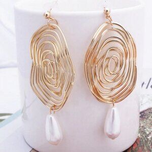 Boho fashion Y2K pearl earrings gypsy jewelry
